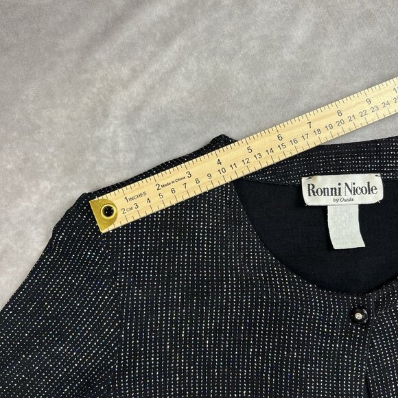 Ronni Nicole by Ouida Black Glitter Knit Tank Dress & Cardigan Twin Set Size 12 - Picture 4 of 12